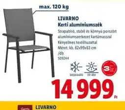 Lidl LIVARNO Kerti alumíniumszék ajánlat