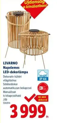 Lidl LIVARNO Napelemes LED-dekorlámpa ajánlat