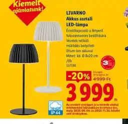 Lidl LIVARNO Akkus asztali LED-lámpa ajánlat