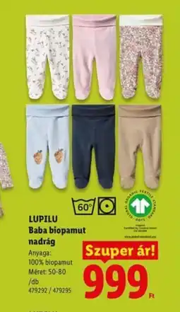 Lidl LUPILU Baba biopamut nadrág ajánlat