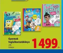 Lidl Gyermek foglalkoztatkönyv ajánlat