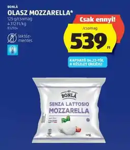 ALDI OLASZ MOZZARELLA ajánlat