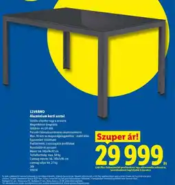 Lidl LIVARNO Aluminium kerti asztal ajánlat