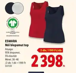 Lidl ESMARA Női biopamut top ajánlat