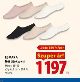 Lidl ESMARA Női titokzokni ajánlat