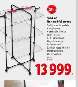 Lidl VILEDA Ruhaszárít torony ajánlat