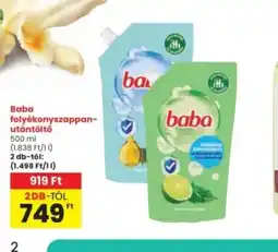 Interspar Baba folyékonyszappan-utántöltő ajánlat