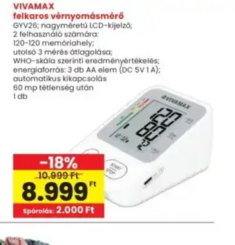 VIVAMAX felkaros vérnyomásmérő