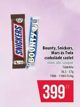 Coop Bounty, Snickers, Mars és Twix csokoládé szelet ajánlat
