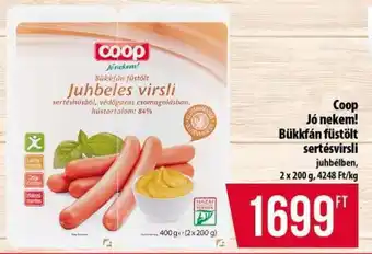 Coop Jó nekem! bükkfán füstölt sertésvirsli