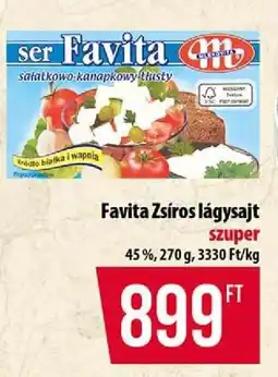 Coop Favita zsíros lágysajt ajánlat