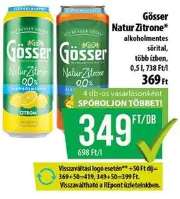 Coop GÖSSER Natur Zitrone ajánlat