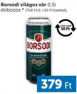 PRIVÁT Borsodi világos sör ajánlat