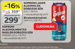 Auchan SOPRONI ALKOHOLMENTES RADLER ajánlat