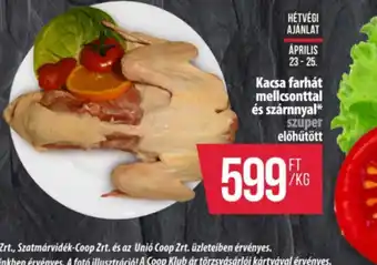 Kacsa farhát mellcsonttal és szárnnyal