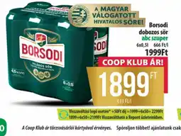 Coop Borsodi dobozos sör ajánlat