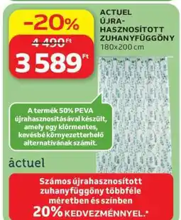 Auchan ACTUEL ÚJRAHASZNOSÍTOTT ZUHANYFÜGGÖNY ajánlat