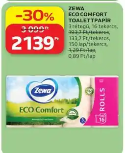Auchan ZEWA ECO COMFORT TOALETTPAPÍR ajánlat