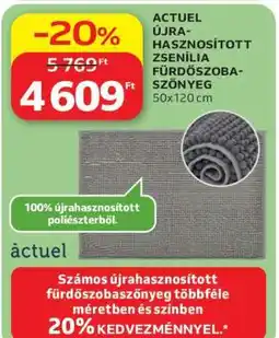 Auchan ACTUEL Újrahasznosított Zsenília Fürdőszobaszőnyeg ajánlat