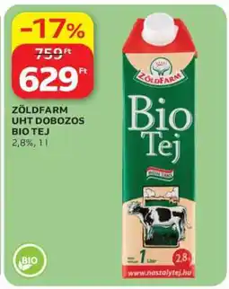 Auchan ZÖLDFARM UHT DOBOZOS BIO TEJ ajánlat