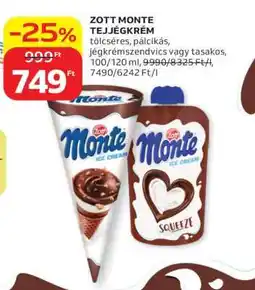 Auchan ZOTT MONTE TEJJÉGKRÉM ajánlat