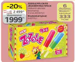 Auchan ZOZOLE PÁLCIKÁS JÉGKRÉM MULTIPACK ajánlat