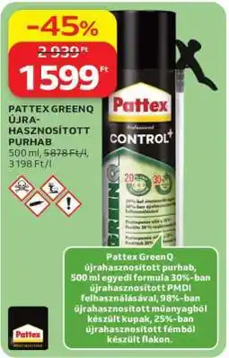 Auchan PATTEX GREENQ ÚJRAHASZNOSÍTOTT PURHAB ajánlat