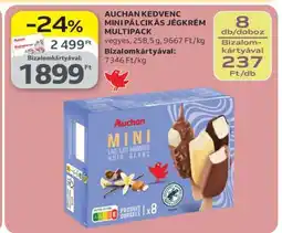 Auchan AUCHAN KEDVENC MINI PÁLCIKÁS JÉGKRÉM MULTIPACK ajánlat