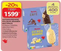 Auchan Auchan Kedvenc Pálcikás Jégkrém Multipack ajánlat