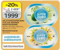 Auchan GELATIAMO SUPER ZERO CSALÁDI JÉGKRÉM ÉDESÍTŐSZERREL ajánlat