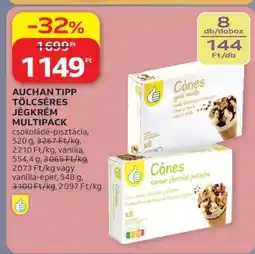 Auchan AUCHAN TIPP TÖLCSÉRES JÉGKRÉM MULTIPACK ajánlat