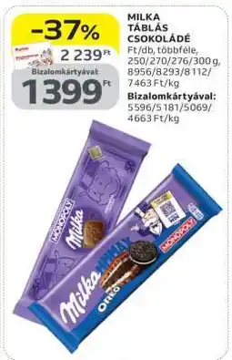 Auchan MILKA Táblás csokoládé ajánlat