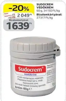 Auchan SUDOCREM VÉDŐKRÉM ajánlat