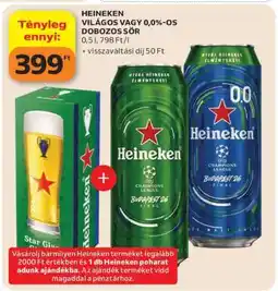 Auchan Heineken Világos vagy 0,0%-os Dobozos Sör ajánlat