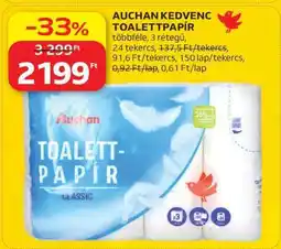 Auchan AUCHAN KEDVENC TOALETTPAPÍR ajánlat