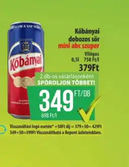 Coop Kőbányai dobozos sör ajánlat