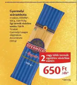 EcoFamily Gyermelyi száraztészta ajánlat