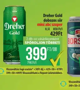 Coop Dreher Gold dobozos sör ajánlat