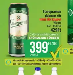 Coop Staropramen dobozos sör ajánlat