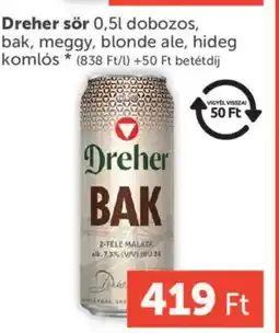 PRIVÁT Dreher sör ajánlat