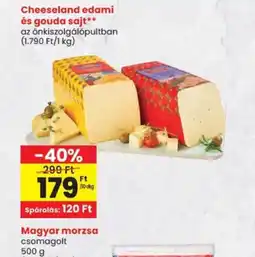 Spar Cheeseland edami és gouda sajt ajánlat