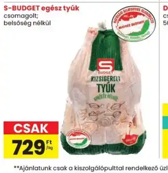 Spar S-BUDGET egész tyúk ajánlat