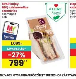 Spar SPAR enjoy. BBQ csirkemelles szendvics ajánlat