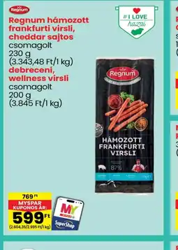 Spar Regnum hámozott frankfurti virsli ajánlat