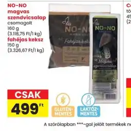 Spar NO-NO magvas szendvicsalap, keksz ajánlat