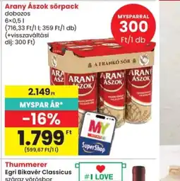 Spar Arany Ászok sörpack ajánlat