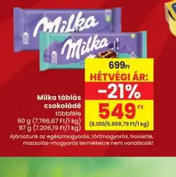 Spar Milka táblás csokoládé ajánlat