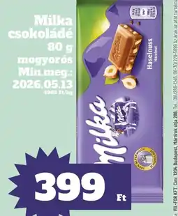 Family Diszkont Milka csokoládé mogyors ajánlat