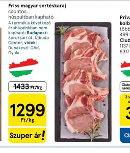 Tesco Friss magyar sertéskaraj csontos ajánlat