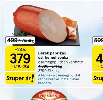 Tesco Berek paprikás csirkemellsonka ajánlat
